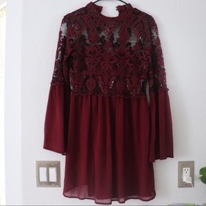 Macy’s red/ Burgundy lace dress